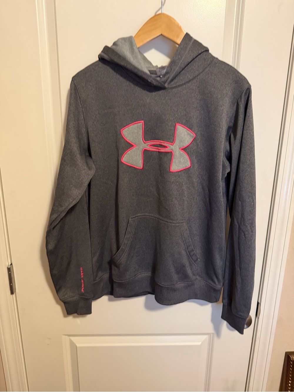 Under Armour Gray Crewneck Hoodie with Pink Logo